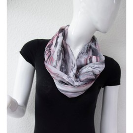 Glamexx24 Loop Tube Scarf for Women, Colour Gradient Summer Loop Round Scarf, Lightweight Gradient Rainbow Summer Scarf, Dark grey, light grey.
