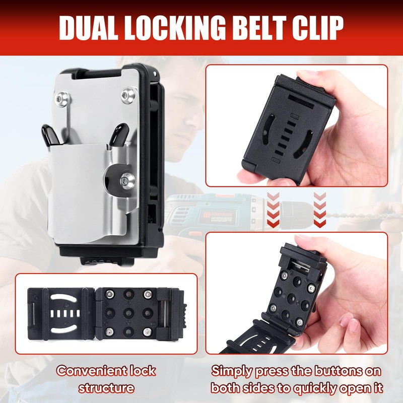Drill Holder Belt Clip,Hook Holster for Cordless Drill Driver, Tape