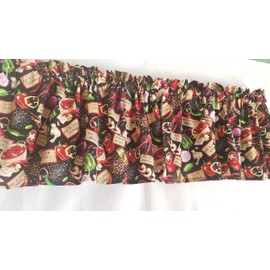 New Orleans Themed Kitchen Curtain, Hot N' Spicy Gumbo, Shrimp Bisque, Jambalaya, Louisiana Crawfish, Cajun Creole Kitchen Curtain (41-42 Inches Wide x 15 Inches Long)