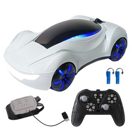 Dodoore Remote Control Car, Gesture Sensing RC Sunt Car, 2.4GHz RC Drift Car for Kids with Spray Light and Sound, 360° Rotating Side Drifting RC Cars Birthday Gifts for Boys Girls, 2 Batteries (White)