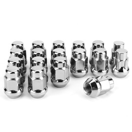 MEILUNBS 20PCS M14x1.5 Chrome Closed End Bulge Acorn Lug Nuts, 1 Anti-Theft Lug Nut for Expedition, Ranger, Ram 1500, Tundra, Sequoia Aftermarket Wheels, 3/4" (19mm) Hex