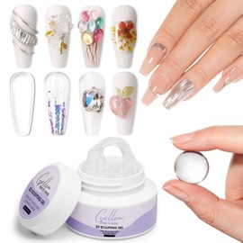 Gellen 3D Gel Nail Art - 30g 3D Sculpting Gel Non-Sticky Hand Clear Hard Gel for Nails 3D Molding Gel for Nails Sock Off UV/LED Nail Gel for Nail Art DIY at Home