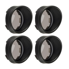 PBYMT Smoke Turn Signal Lens Cover with Black Visor 2" Bullet Visor-Style Bezels Compatible for Harley Touring Softail Dyna Road King Street Glide Road Glide Custom Cruiser Sportster 2000-2024 (4pcs)