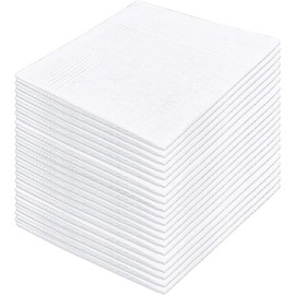 20 Pcs Cotton Handkerchief, White Handkerchiefs for Men, Men's Handkerchiefs, White Pocket Squares for Men, Hankies, Hanky, Large Mens Handkerchiefs, Suit Handkerchief ( Soft Cotton Bulk)