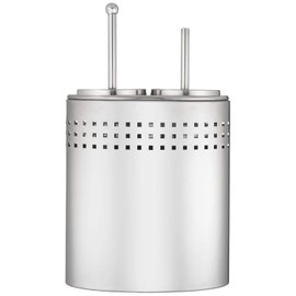 Blue Donuts Toilet Brush and Plunger Set with Holder, Modern Chrome Bathroom Accessories Toilet Plunger and Toilet Bowl Brush Combo