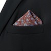 S&W SHLAX&WING Mens Pocket Square Medium Vermillion Red Floral Blue