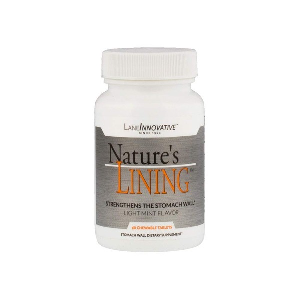 Lane Innovative - Nature's Lining, Helps Protect Stomach Wall, Long Lasting Relief, Supports Digestive Balance (60 Chewable Tablets)