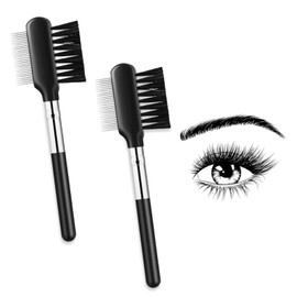 Small Eyelash Comb 2 Pack Metal Eyelash Separator Tool Eyebrow Brush Grooming Grooming Brushes Eyebrow Comb with Metal Teeth Eye Makeup Tool for Women