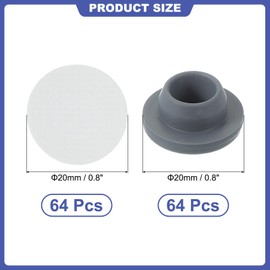 PATIKIL Synthetic Filter Paper Stickers and 20mm Vial Rubber Stoppers, 64 Set Mushroom Injection Ports Stopper for Glass Vials Liquid Culture Jars Bottles