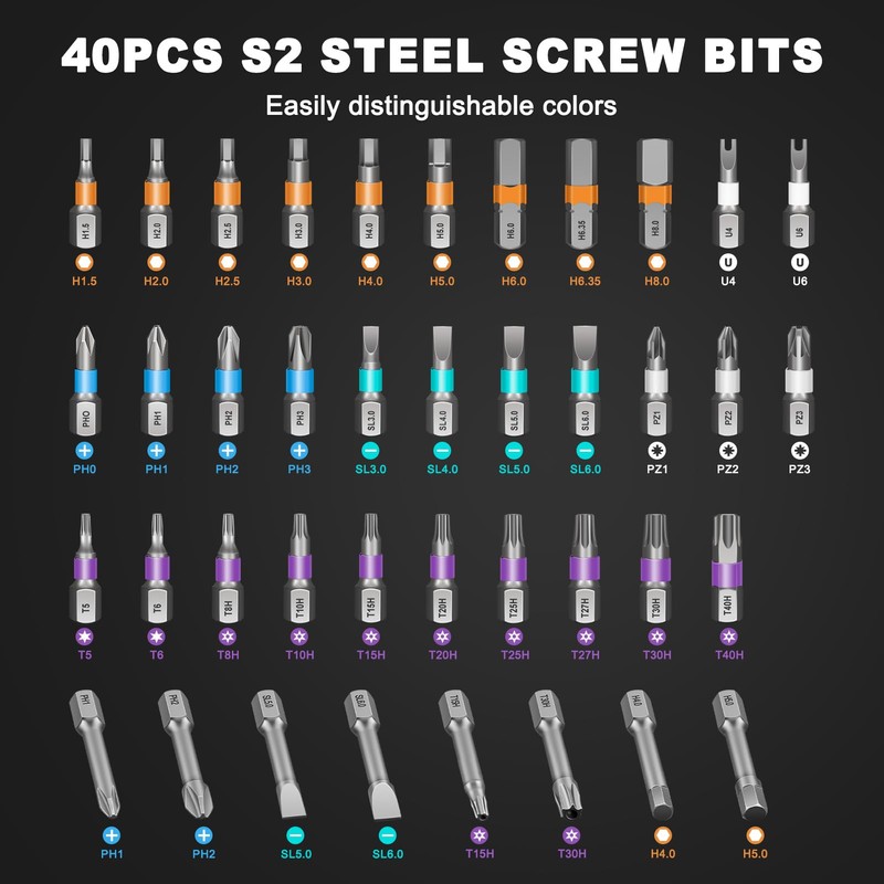 42 in 1 Magnetic Screwdriver Set, Multi Bit Magnetic Ratcheting