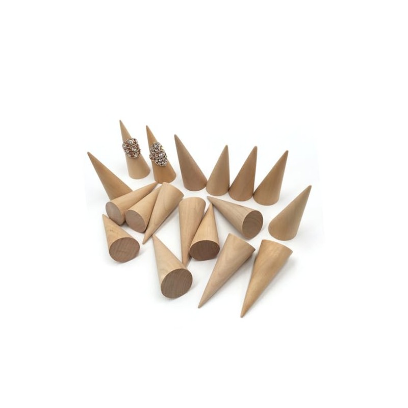 Baluue 3piezas Soporte De Anillos De Cono Exhibidor De Joyería