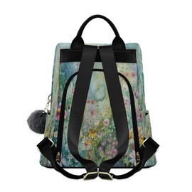 Summer Floral Abstract Women Backpack Purse Anti-theft Casual Shoulder Bag Fashion Ladies Bags