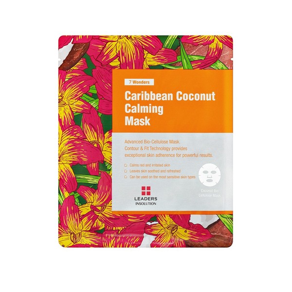 [Leaders Insolution] 7 Wonders Caribbean Coconut Calming Coconut Gel Bio-Cellulose Mask 10Pk