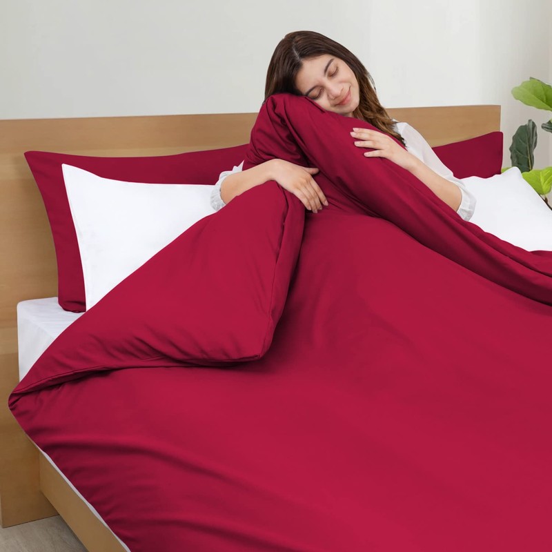 Imperial Rooms Single Duvet Cover Set Brushed Microfiber Plain Bedding