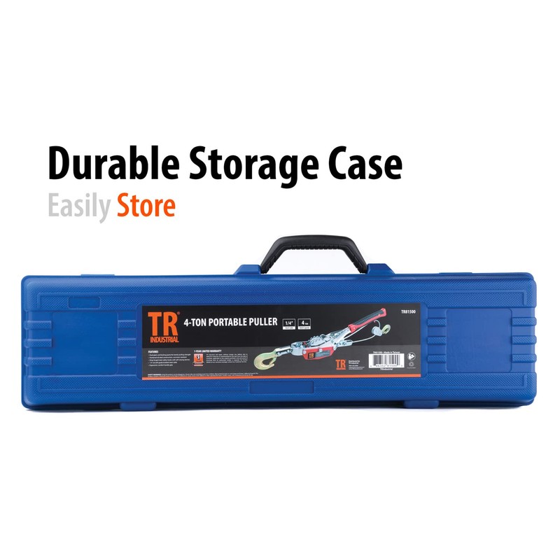 TR Industrial Portable 4-Ton Dual Gear Power Puller, Black