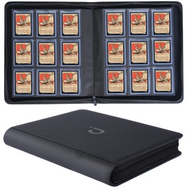 D DACCKIT Toploader Binder, Holds 288 Toploaders, 9 Pocket Top Loader Binders with Sleeves for 3" x 4" Rigid Card Holders for Trading Cards or Sports Cards in 3 x 4'' Toploaders - Black