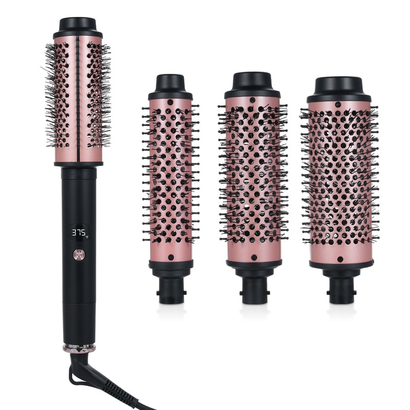 Thermal Brush with 3 Interchangeable Heads Heated Round Brush for