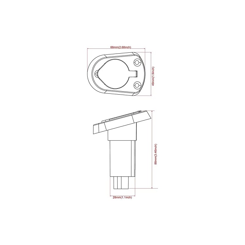 Young Marine All-Around LED Navigation Light with 2-Pin Standard Pole,