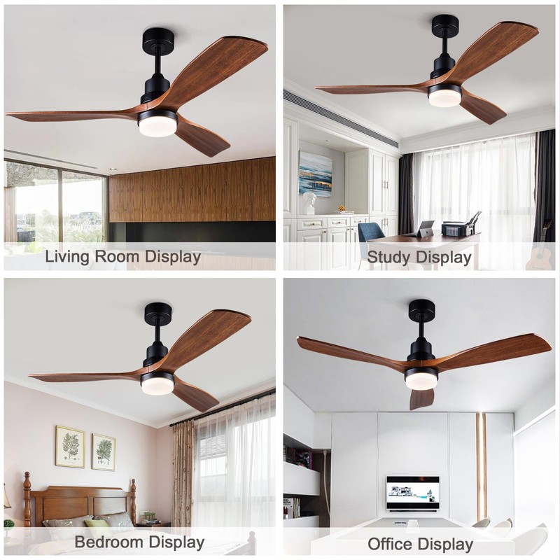 YSMELL 52 Inch Ceiling Fan with Light Remote Control, Dimmable