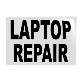 Decal Stickers Multiple Sizes Laptop Repair Black Industrial Vinyl Safety Sign Label Computers & Communication 12x8Inches