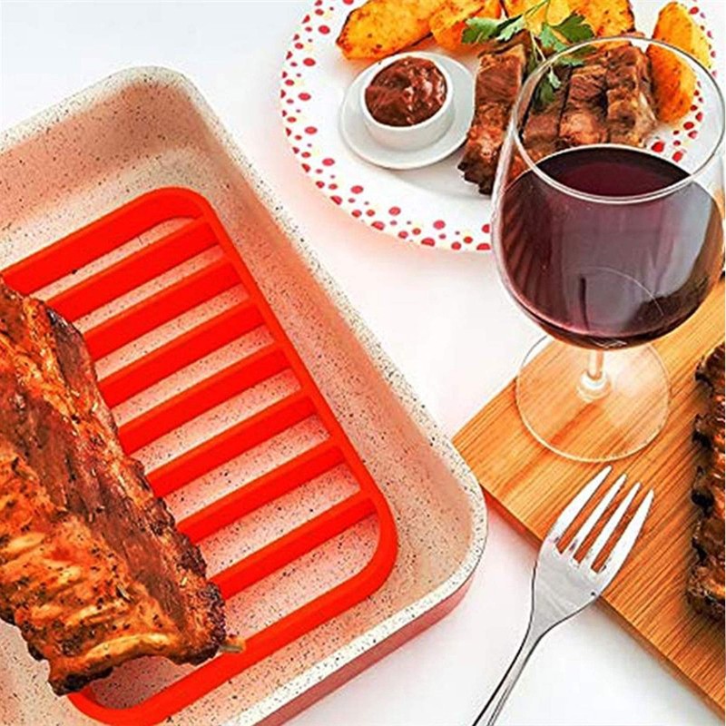 Fivebop 2 Pack Silicone Roasting Racks Non Stick Easy-Clean Cooling
