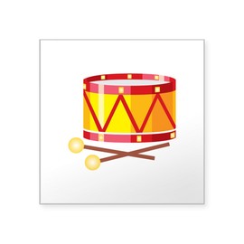 CafePress Toy Drums Musical Instrument Sticker Square Bumper Sticker Car Decal