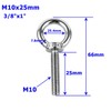 SZJIUZYD 4Set 3/8"x1" Eye Bolt with Nuts, Stainless Steel Shoulder