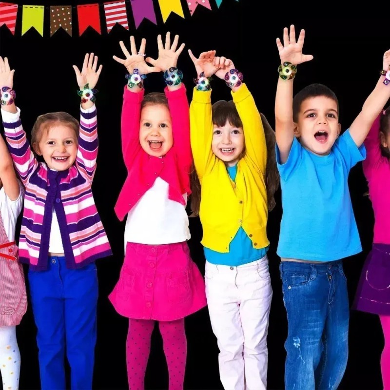 Xl Pulseras Glowing Slap Para Niños, Regalo De Noche,
