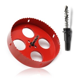 Auniwaig Bimetal 8.58" Hole Saw 220mm Professional Stainless Steel Drill Bits Cutter 25mm Cutting Depth with Triangular Handle for Wood,Plywood, Cornhole, Ceiling, Drywall