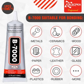B-7000 Craft Glue for Jewelry Making - 110ml/3.7oz (1 Pack) - Multi-Function B-7000 Super Adhesive Glues Liquid Fusion Glue for Rhinestones Crafts, Clothes Shoes, Fabric, Jewelry Making, Cell Phones