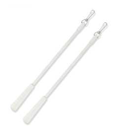 A&F Rod Décor 1/4" Fiberglass Drapery Baton Curtain Wands with Metal Snap (Set of 2) - 30 inch