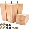 Btowin 4 inch Solid Wood Furniture Legs, 4Pcs Mid-Century Modern