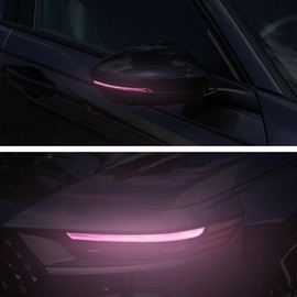 TOMALL 2 Pair Headlight Rearview Mirror Light Vinyl Films Smoke Tint Compatible with Honda 11th Gen Accord 2023 2024 Light Transmission Tint Wrap Exterior Self-adhesive Sticker Decorations Trim (Pink)