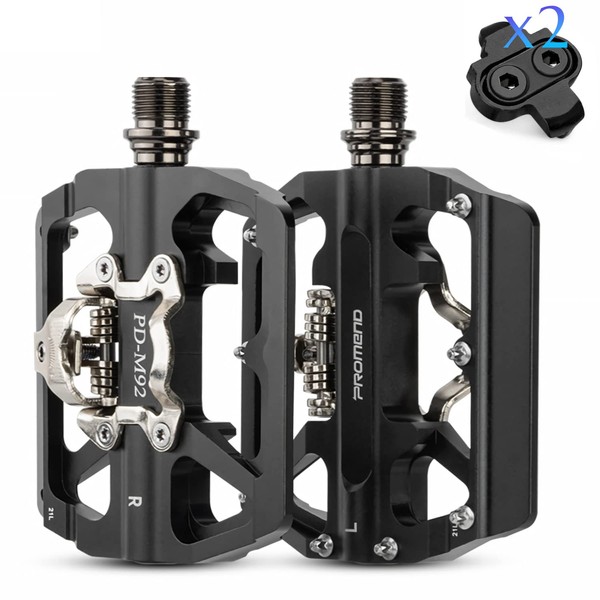 MTB Pedals Aluminum Aolly SPD Flat Dual Platform with Cleats