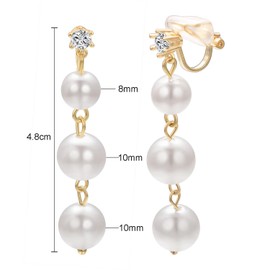 Yoursfs 3 Pearl Dangle Earrings for Women 18K Gold Plated Faux Pearl Drop Earrings Fashion Jewelry for Wedding Earrings