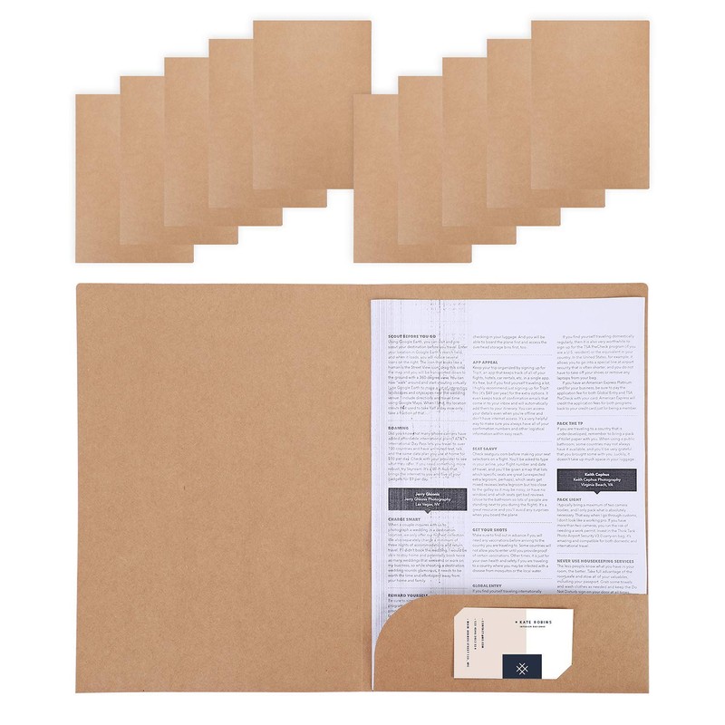 10 PCS A4 Paper File Folders Kraft File Folders Letter