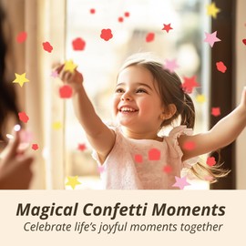 5 Confetti Cannon Birthday Kids Biodegradable - Flower Confetti & Star Confetti - FSC® Certified Paper - For Kids' Parties