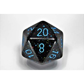 Chessex 34mm Single Speckled Blue Stars D20 Die, 20 Sides, Polyhedral Die, Table Game Accessories, Role Play, Dungeons and Dragons(D&amp;D)