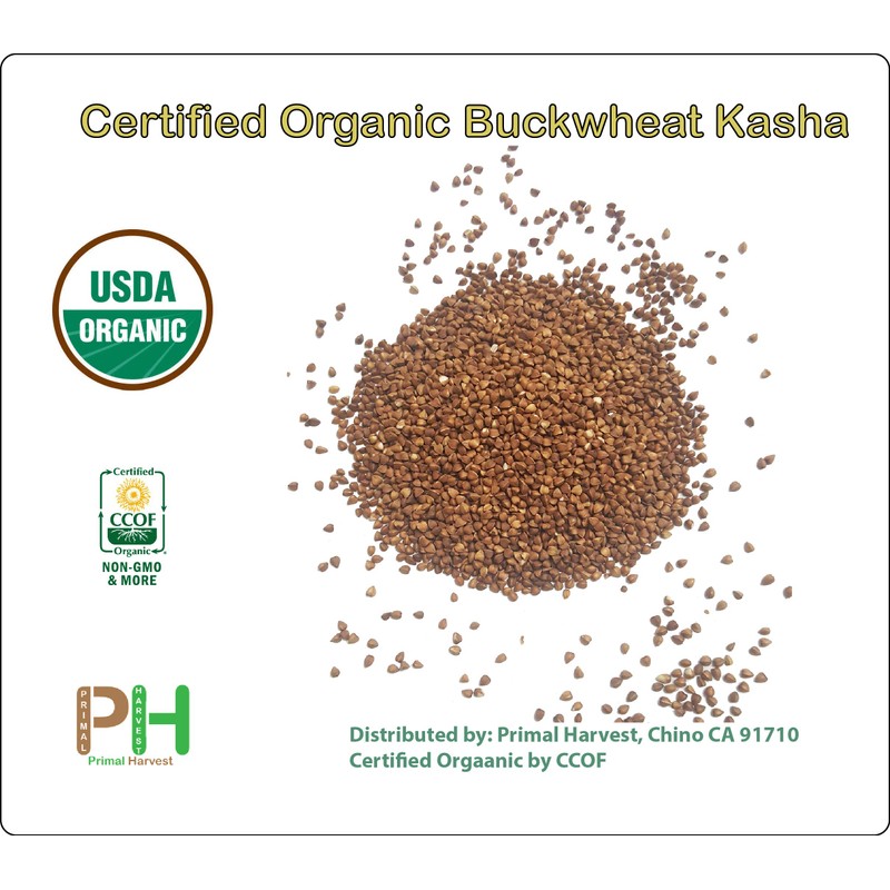 Certified Organic Buckwheat Kasha -Toasted-Non-GMO, Vegan, Bulk Hulled (10LB)
