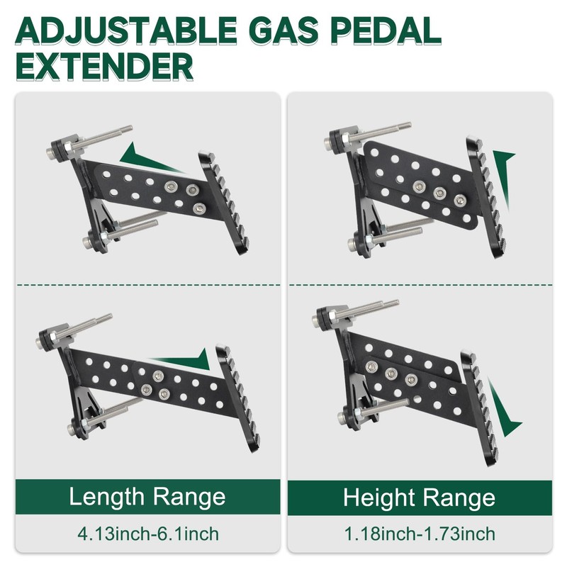 HUGEBO Gas and Brake Pedal Extenders,Universal Anti Slip Accelerator Pedal
