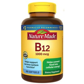 Nature Made 400 Softgels Vitamin B12 1000 mcg, EXP 09/2025
