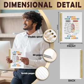 LUKIPOM Growth Mindset Mental Health Notebook Journal, Positive Self Care Spiral Notebook 5.5x8.3, Inspirational Therapy Journal for Women Men, Therapy Office Must Haves