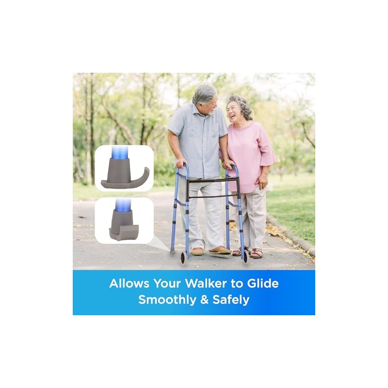 NOVA Medical Products Walker Glide Skis, Universal Fit, One Pair,