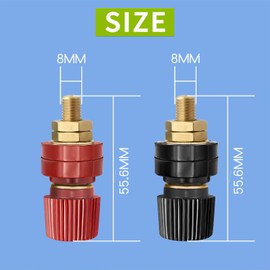 DaFuRui Remote Battery Terminals，8Pack 8mm 5/16" Stud Premium Remote Battery Power Junction Post Connector Terminal Kit (4Pcs Red & 4Pcs Black)