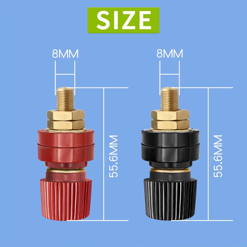 DaFuRui Remote Battery Terminals，8Pack 8mm 5/16" Stud Premium Remote Battery