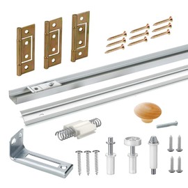 Bifold Door Hardware Kit with Track, Top & Bottom Pivot, Spring, Metal Pivot Pin and Steel Track (36 inch)