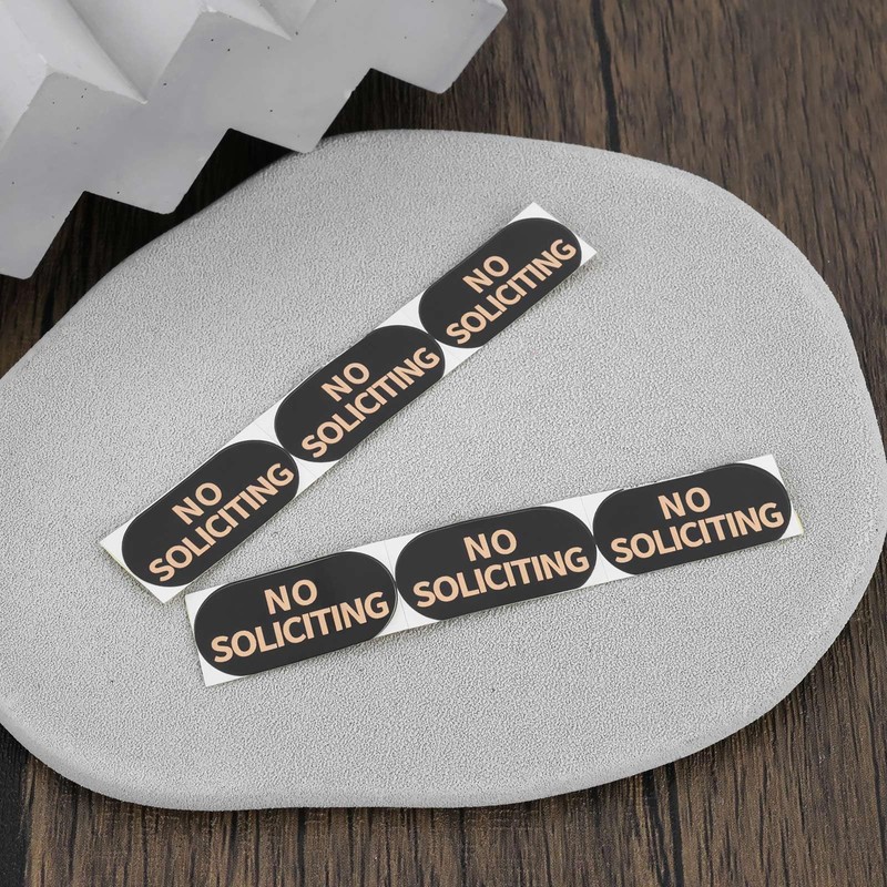 YINETTECH 30PCS No Soliciting Sign Sticker 1.2"x0.6" for Video Doorbell