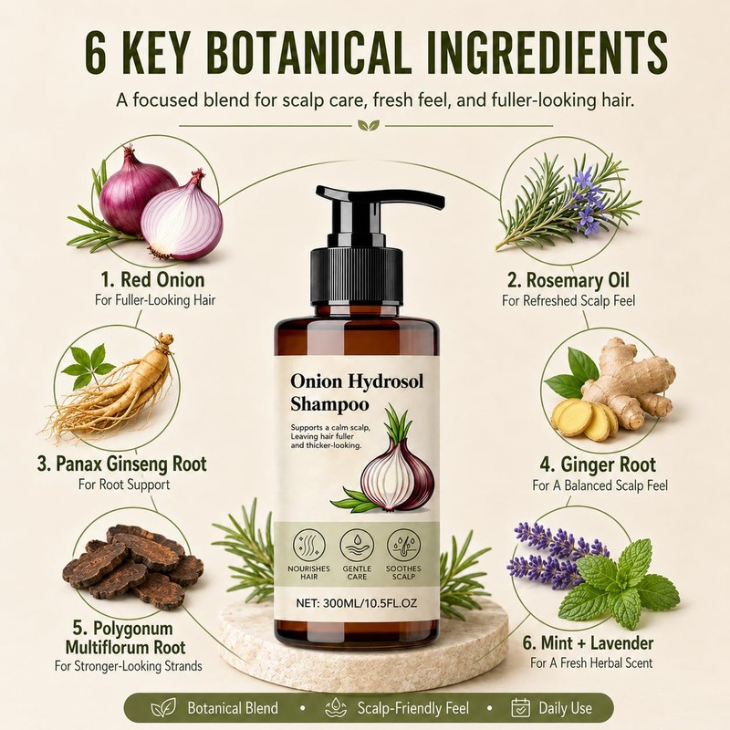 Onion Hydrosol Hair Growth Shampoo with Rosemary & Biotin –