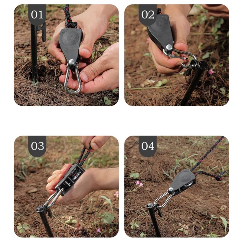 Heavy Duty Adjustable Grow Light Ratchet Rope Hanger for Grow