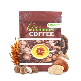 Pro Mushroom Coffee Mushroom Coffee Organic Instant Mix Chaga Cordyceps Reishi Lion’s Mane 40Serving